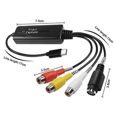 XMSJSIY RCA AV to USB C Converter – 1 Channel NTSC PAL Video S Black
