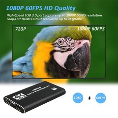 4K Audio Video Capture Card, USB 3.0 HDMI Video Capture Device, Full HD 1080P, 3