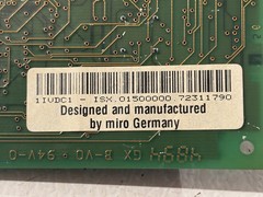 MIRO VIDEO DC1 VIDEO DIGITIZER / PLAYBACK CARD 16-BIT ISA CARD COMPOSITE S-VIDEO