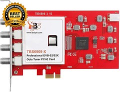 6909X DVB-S/ S2/ S2X 8 Tuner PCI Express Digital Satellite TV Card for Live TV