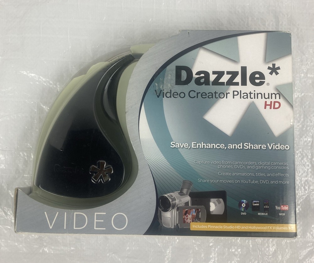 Pinnacle Dazzle Video Creator Platinum Transfer Home Movies Tape VHS to DVD