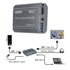 4K HDMI To USB 3.0 2.0 Audio Video Capture Card 1080p 60fps Game Live Streaming