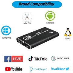 Video Capture Card Box HDMI/USB3.0 Live Streaming Game Console/TV Tiktok Record