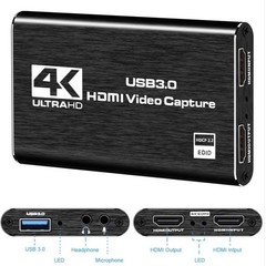 4K HDMI Capture Card for Streaming, Full HD 1080P 60FPS USB Cam Link Game Audio