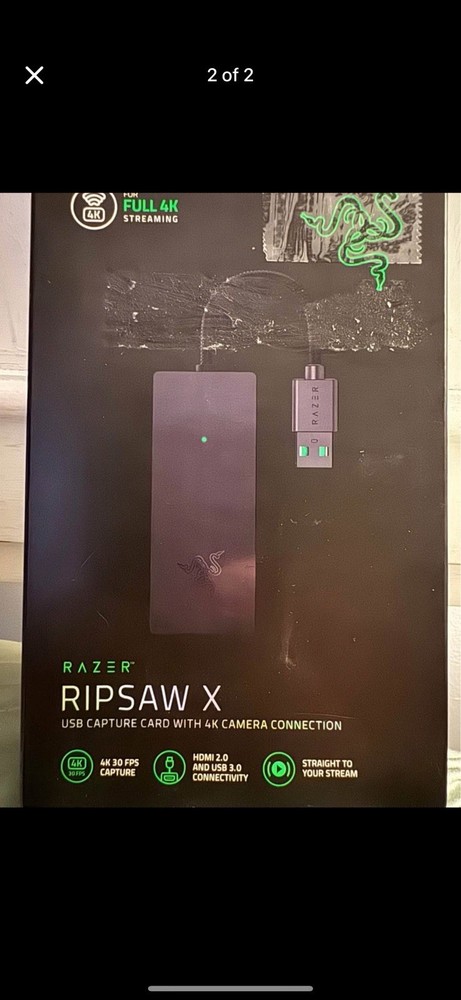 Razer Ripsaw X USB Capture Card / Dongle – 4K 30 – USB 3.0 – HDMI 2.0 – NEW
