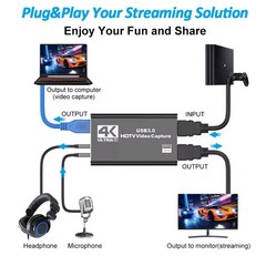 Video Capture Card Box HDMI/USB3.0 Live Streaming Game Console/TV Tiktok Record