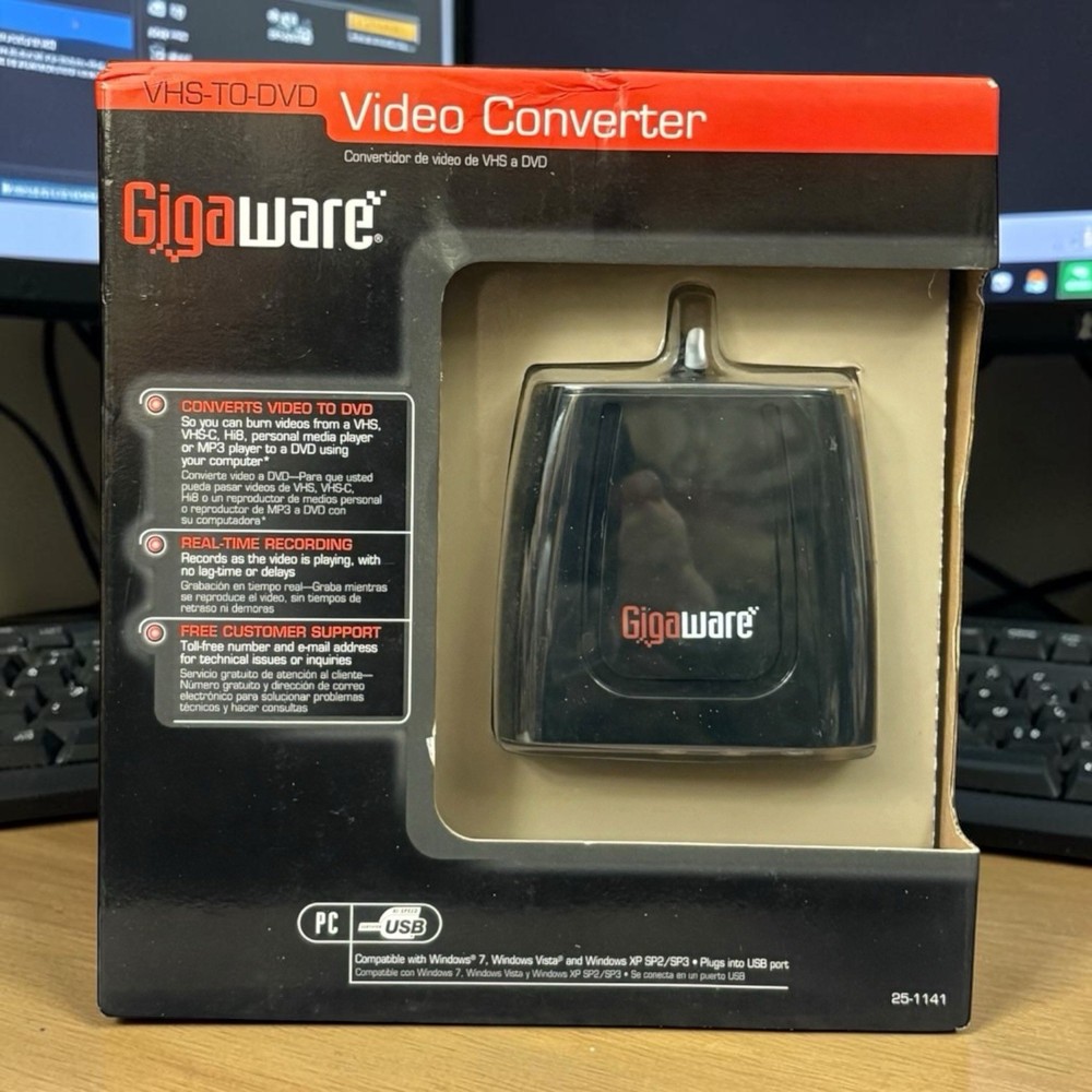 Gigaware VHS to DVD Converter USB Video Capture MP3 CS NEW OLD STOCK