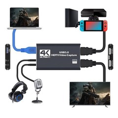 Audio/Video Capture Card, USB3.0 HDMI to USB C, 4K1080p60fps Video/Audio Capture