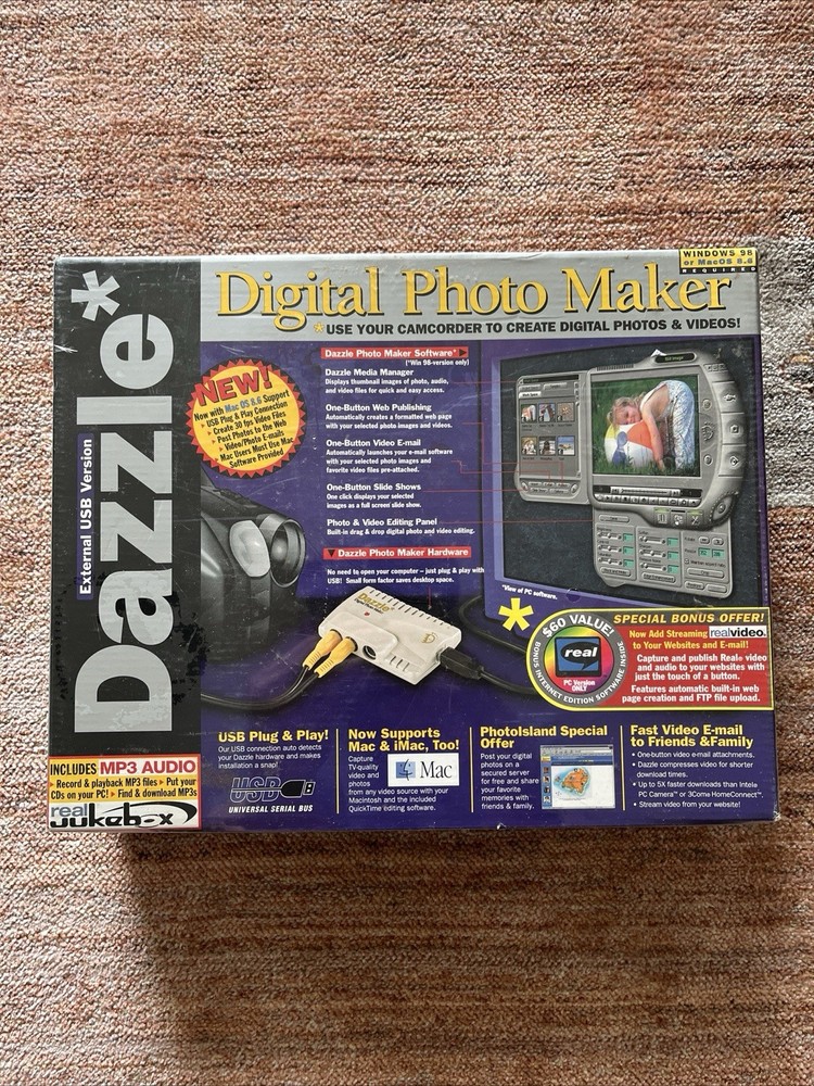 Sealed Dazzle Digital Photo Maker – Video capture adapter USB – NTSC, SECAM, PAL