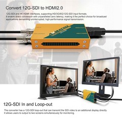 AVMATRIX SC1112-12G 12G-SDI to HDMl2.0 4K Broadcast Converter 12G-SDI Loop Out
