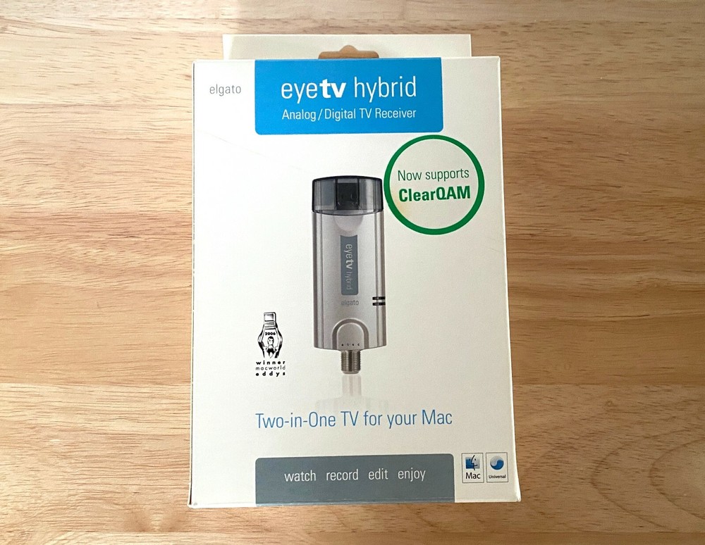 New, Open Box Elgato EyeTV Hybrid TV Tuner for Mac w. Remote and cables ClearQAM