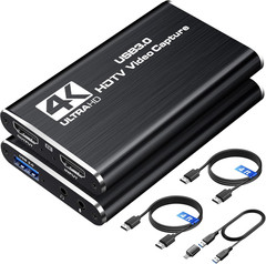 4K HDMI Capture Card for Streaming, 1080P 60FPS USB 3.0/Type-C Game Video Captur