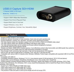 1080P 60fps SD /HD /3G SDI + HDMI Capture Card,SDI + HDMI Video Audio Grabber, H