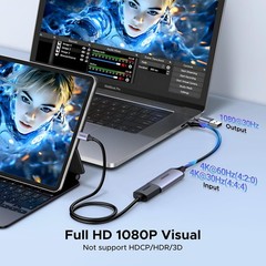 USB-A/USB-C Capture Card – 4K Capable with Low Latency for Smooth Recording