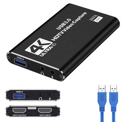 Audio/Video Capture Card, USB3.0 HDMI to USB C, 4K1080p60fps Video/Audio Capture