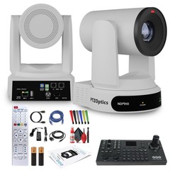 PTZOptics Move 4K PTZ Camera with 30x Zoom (White) (PT30X-4K-WH-G3) + SuperJoy