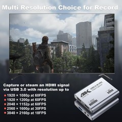 Video Capture Card, USB 3.0 High-Speed Interface, 1080P 60FPS/2K 30FPS/4K 18F…