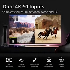 USB3.0 HDMI Capture Card Switcher with Dual Bit 4K Dual Screen 3.5mm Audio Input