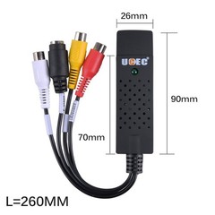 Black Tv Tuner Card Video Capture Device Usb 2.0 Vhs To Dvd Converter
