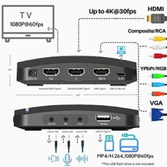 Video Recorder DVR with HDMI Capture Playback TV RCA/YPbPr/VGA Digital Converter