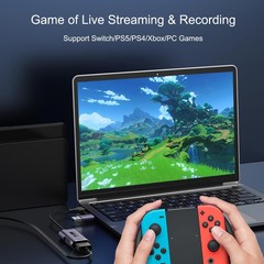 Video Capture Card 4K HDMI to USB-A/USB-C Capture Card Full HD 1080P 60FPS US…