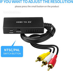 HDMI to RCA Converter, AV for Apple TV, Roku, Fire Stick – Black