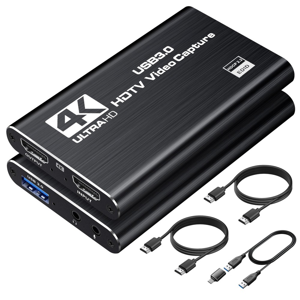 4K HDMI Capture Card for Streaming, 1080P 60FPS USB 3.0/Type-C Game Video Cap…