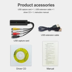 USB 2.0 Audio TV Video VHS to DVD VCR PC DVR HDD Converter Adapter Capture Card