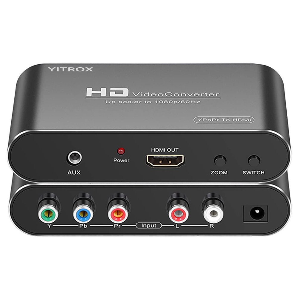 Component to HDMI Converter Upscaler Scaler, YPbPr BLACK