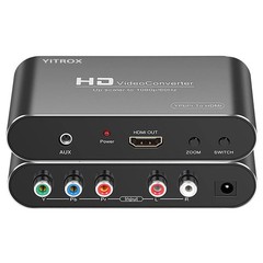 Component to HDMI Converter Upscaler Scaler, YPbPr BLACK
