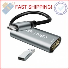 VIXLW Video Capture Card, USB3.0 HDMI to USB C Capture Card, 4K 1080P 60FPS, Vid