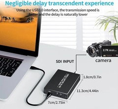 SDI Capture Card USB 3.0, 1080P 60FPS Video Audio Capture Device with HDMI Lo…