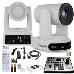 PTZOptics Move 4K PTZ Camera with 30x Zoom (White) (PT30X-4K-WH-G3) + PT-JOY-G4