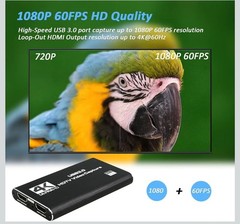 4K Audio Video Capture Card, USB 3.0 HDMI Video Capture Device, Full HD 1080P, 3
