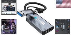 Lightweight 1080P 60FPS HDMI Capture Card for Streaming & Live Broadcasting