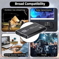 Video Capture Card Box HDMI/USB3.0 Live Streaming Game Console/TV Tiktok Record