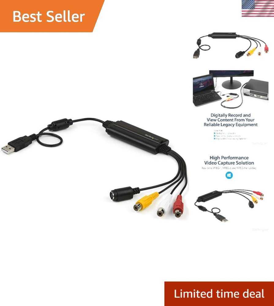 Digital Video Capture Adapter for S-Video and Composite – Lightweight & Compact