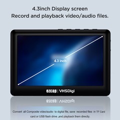 HD Video Capture Box USB 2.0 Video to Digital Converter with 4.3″ Screen C7E4