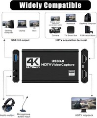 4K Audio Video Capture Card USB 3.0 HDMI Video Capture Device Full LOT Recording