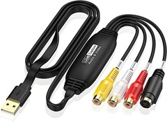 VHS to Digital Converter, USB Video Capture Card Device, RCA to USB A Convert…