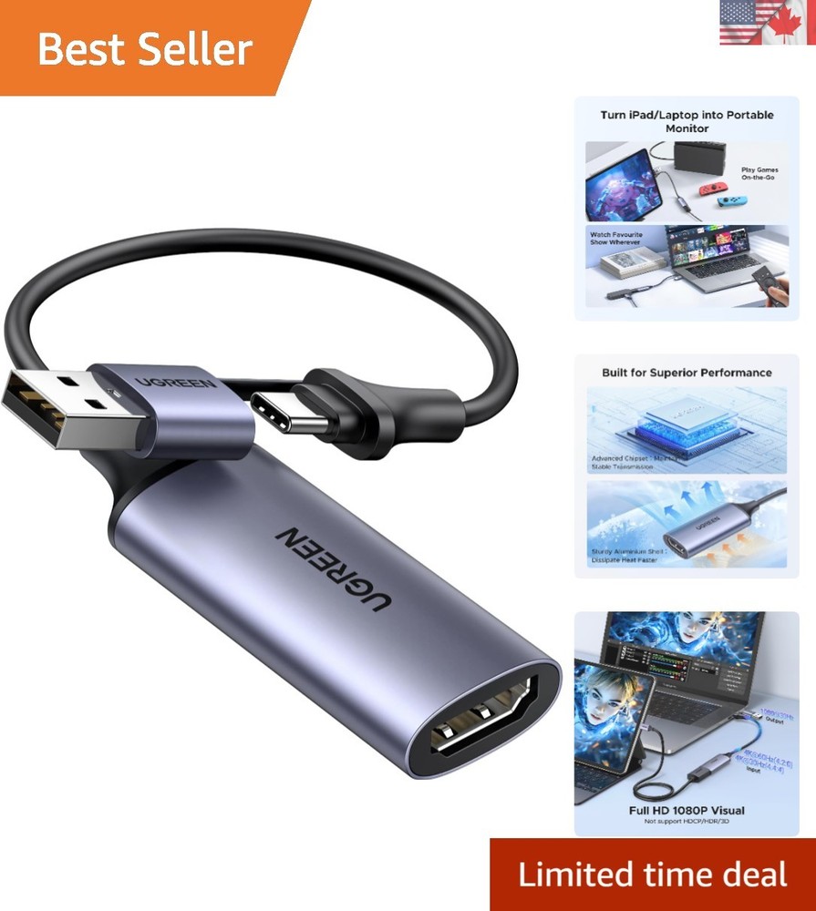 Lightweight HDMI Capture Card for 4K Recording & Streaming – USB Dual Interface