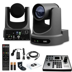 PTZOptics Move SE PTZ Camera with 30x Optical Zoom (PT30X-SE-GY-G3) + PT-JOY-G4