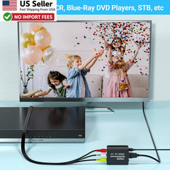 GINGIN AV to HDMI Converter 1080p Adapter for PS2 Xbox WII N64 VHS DVD FROM USA