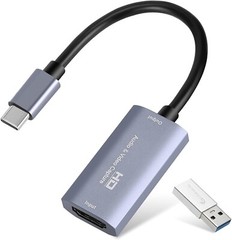 Guermok Video Capture Card USB3 HDMI to USB C Audio Capture Card, 4K 1080P 60FPS
