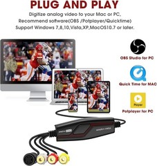 VHS to Digital Video Capture Card – RCA to USB Converter