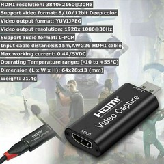 HDMI to USB Video Capture Card 1080P Recorder Phone Game Video Live Streaming US