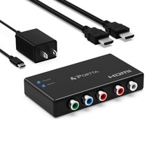 Portta Component to HDMI Converter w/ cable & Power adapter, Black
