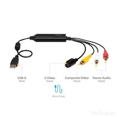 USB Video Capture Adapter Cable – Standard, Black