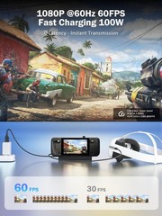 1080P Video Capture Card with PD 100W, HDMI to USB C/A Adapter for Streaming, Ga