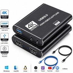 2-Pack 4K HDMI Capture Card USB 3.0 1080P 60FPS-Mic Streaming PS5 Switch-LIMITED